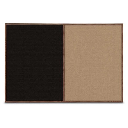 United Visual Products Slim Style Indoor Enclosed Radius Corkbo UVRDS42SB-WHITE-BLACK